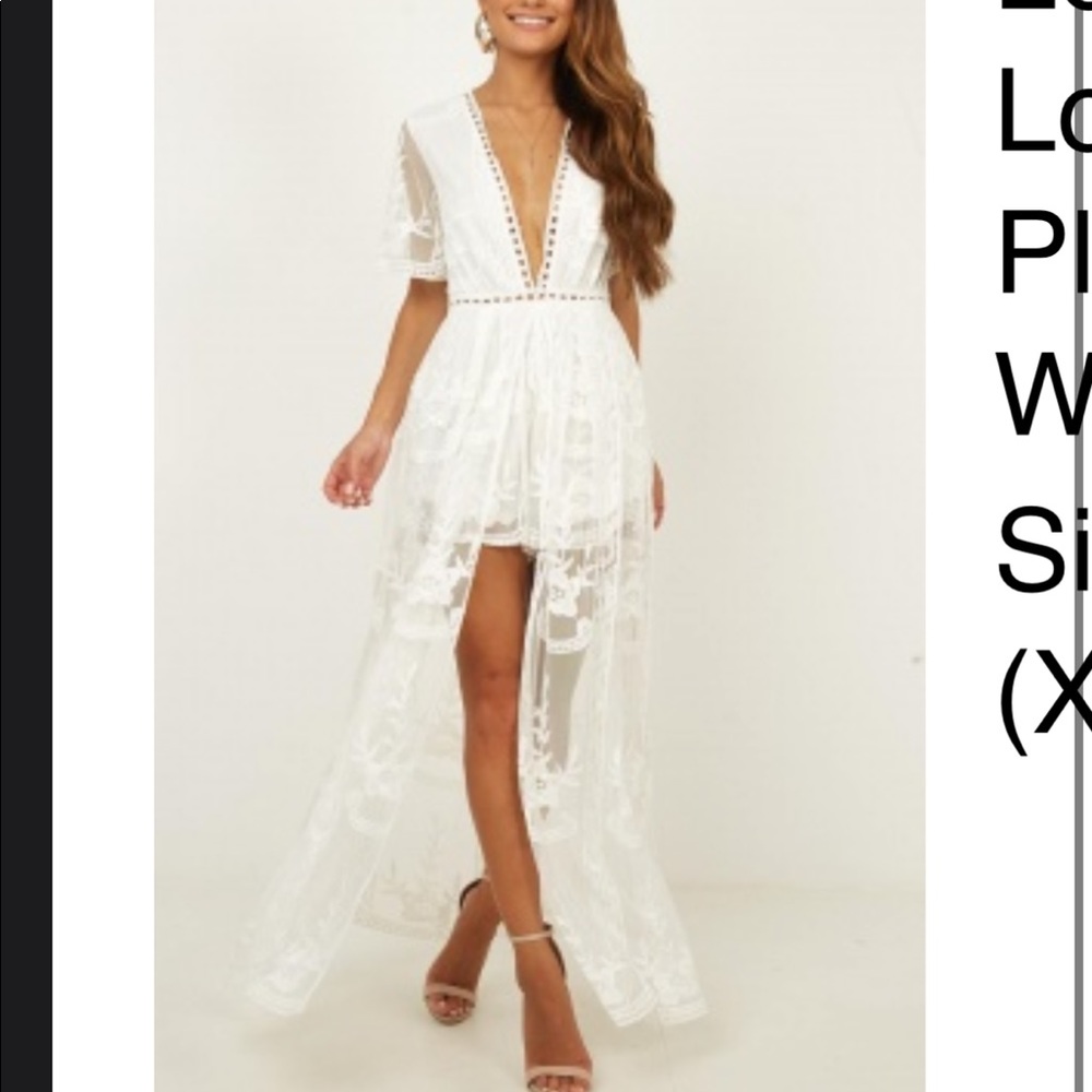 Showpo White lace jumpsuit